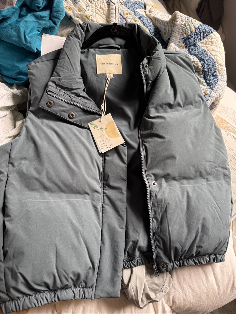 Thread & Supply Kids Puffer Vest - Slate Gray